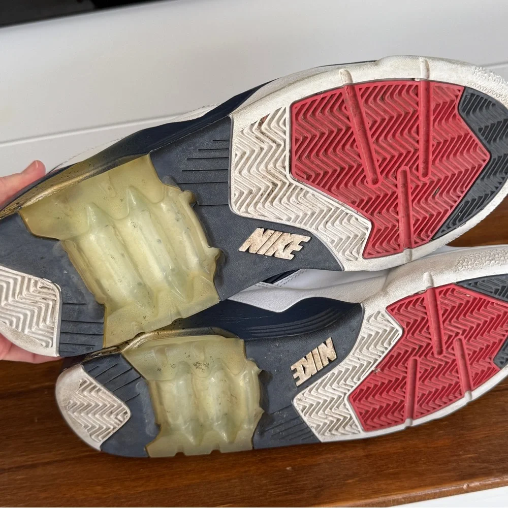 Nike Air Force 180 High Top Sneakers White Navy Red Size 13 Men Retro - Picture 6 of 8